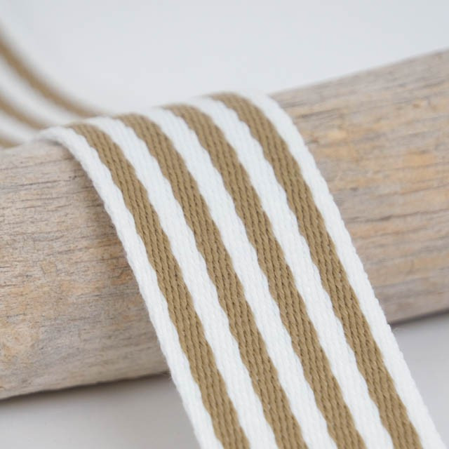 Sangle Multi Rayures 40MM Marron - Maison Klem